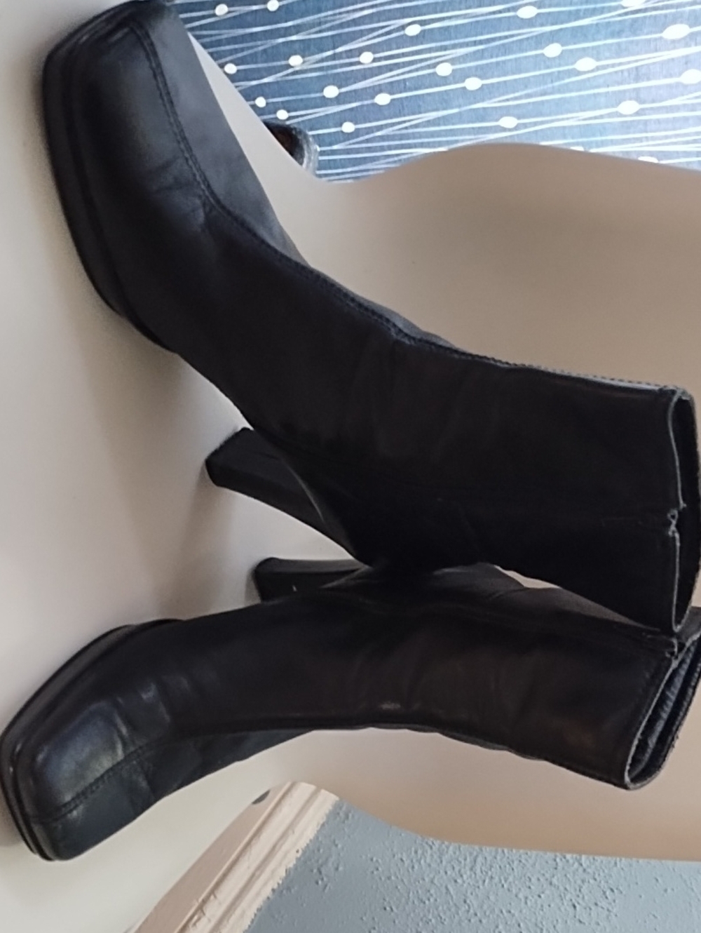 Nine West Black Mid-Calf Heeled Boots